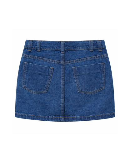 Falda Infantil en Denim Azul Clásico