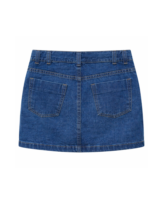 Falda Infantil en Denim Azul Clásico
