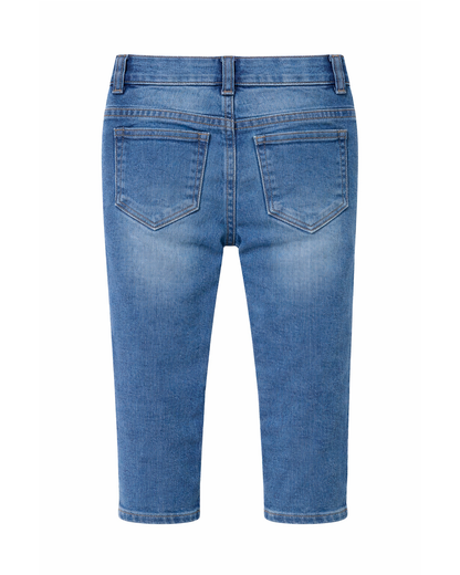 Jean Niño Denim con Efecto Desgastado Azul Claro