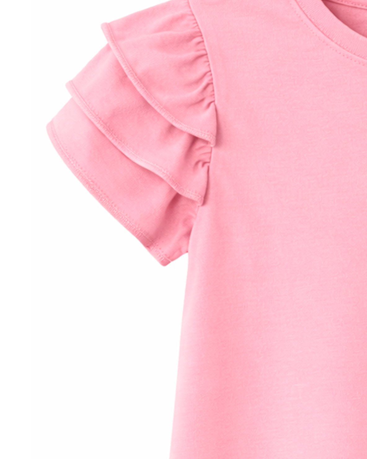 Blusa Niña con Mangas en Volantes Rosada