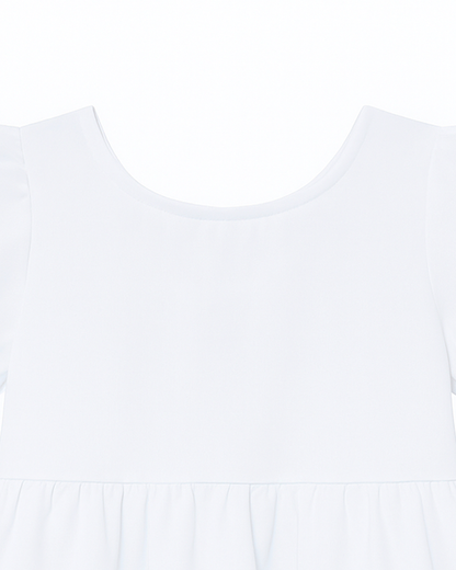 Blusa Infantil Blanca con Espalda Anudada