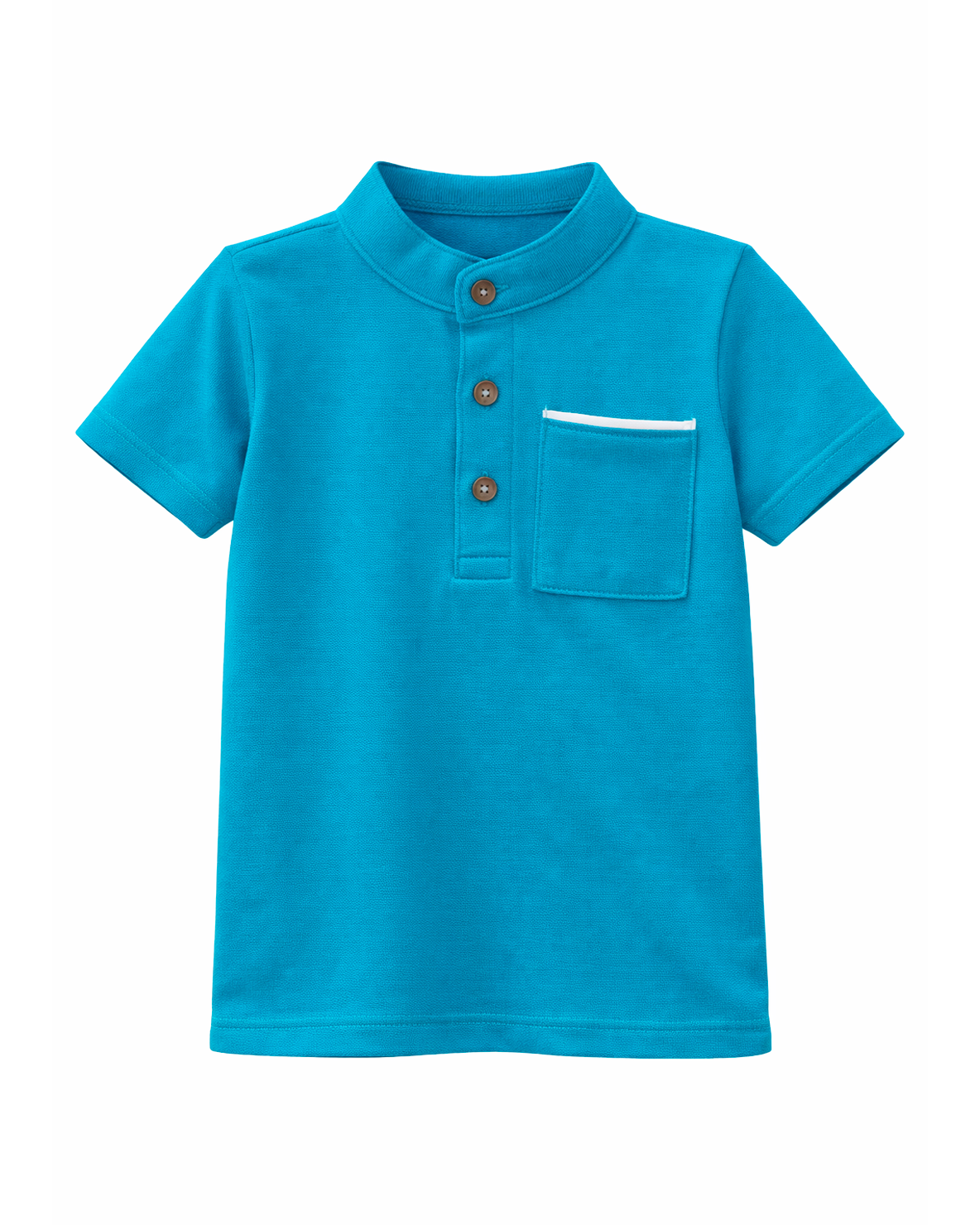 Polo Infantil con Cuello Mao Azul