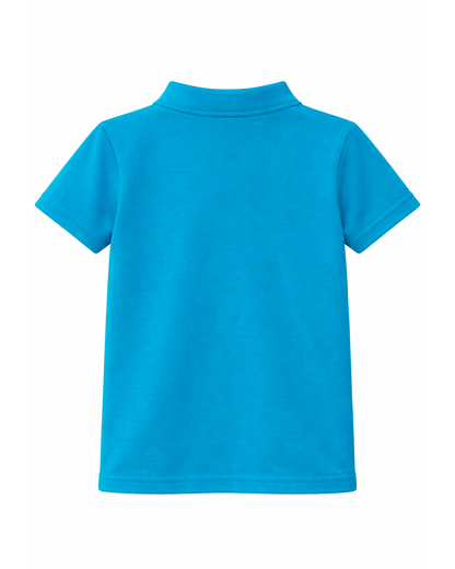 Polo Infantil con Cuello Mao Azul