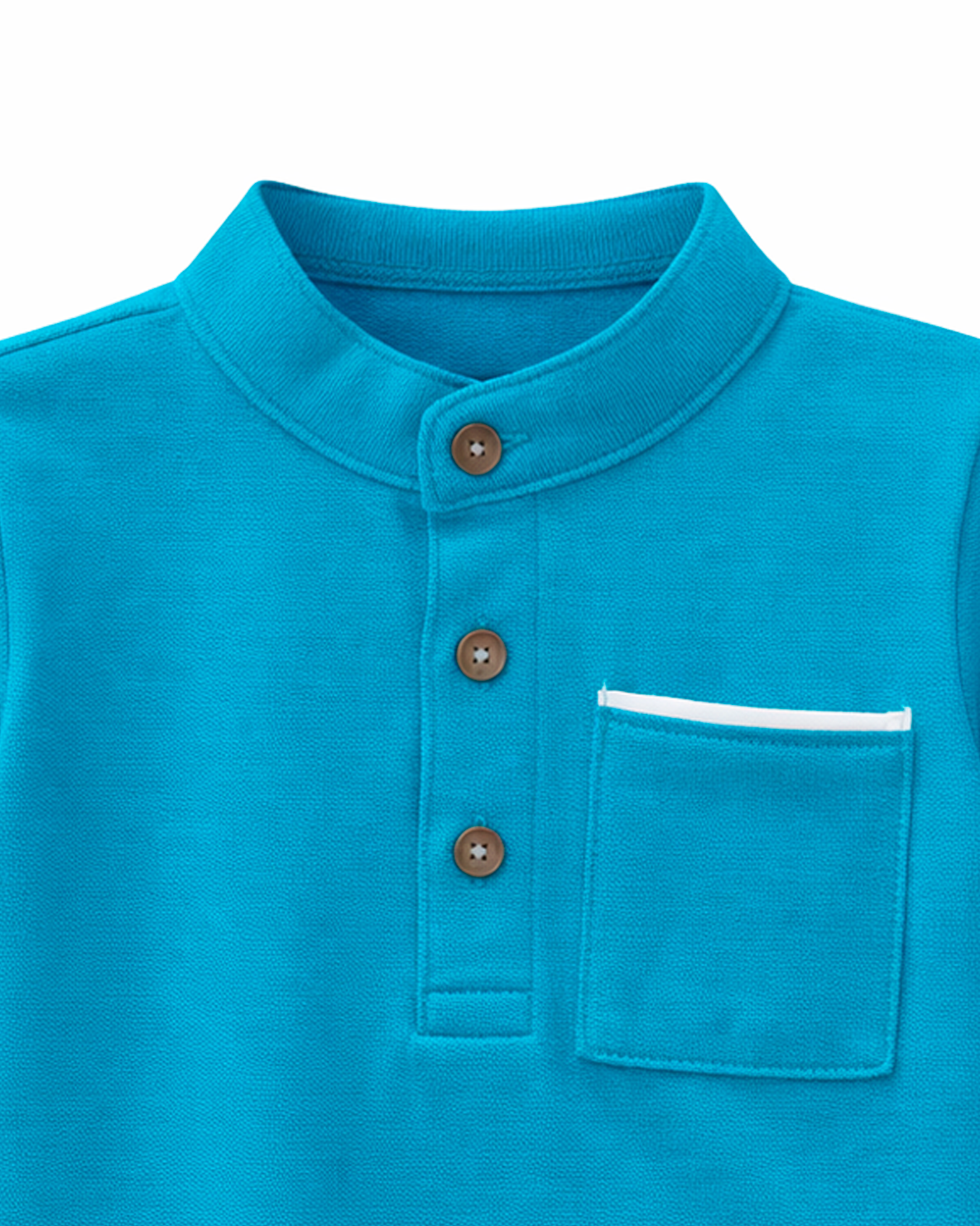 Polo Infantil con Cuello Mao Azul