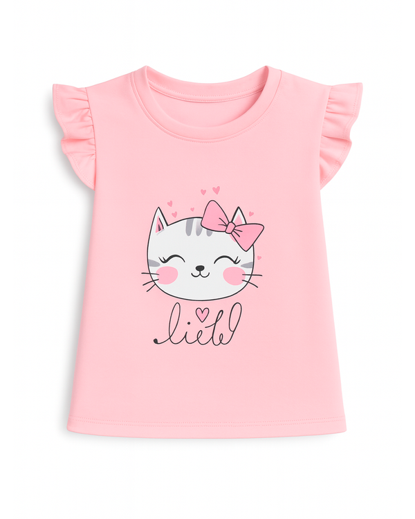 Blusa Rosa con Estampado de Gatita