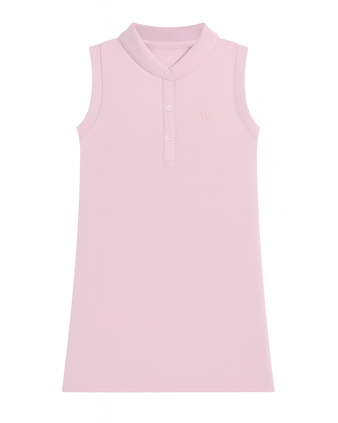 Vestido Tipo Polo Sin Mangas Rosa Pastel