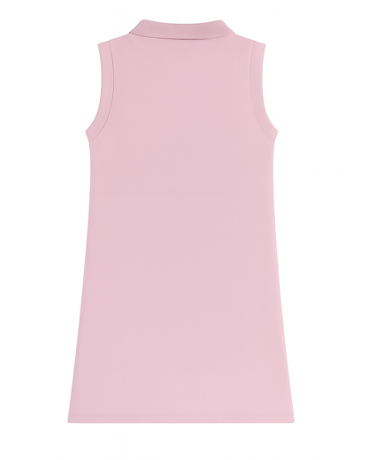 Vestido Tipo Polo Sin Mangas Rosa Pastel