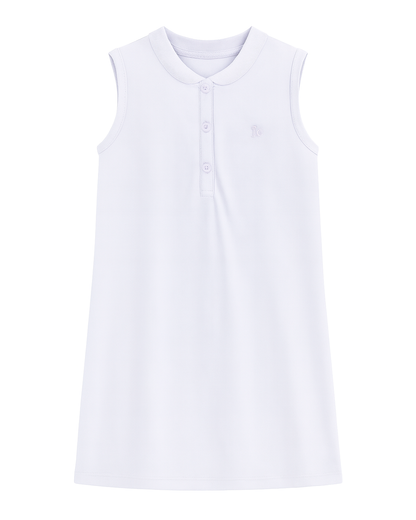 Vestido Tipo Polo Sin Mangas Blanco