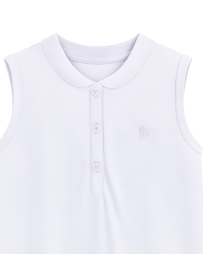 Vestido Tipo Polo Sin Mangas Blanco