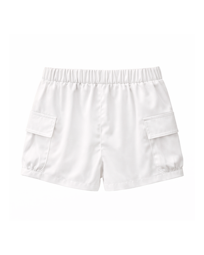 Short Niña Tipo Cargo Blanco