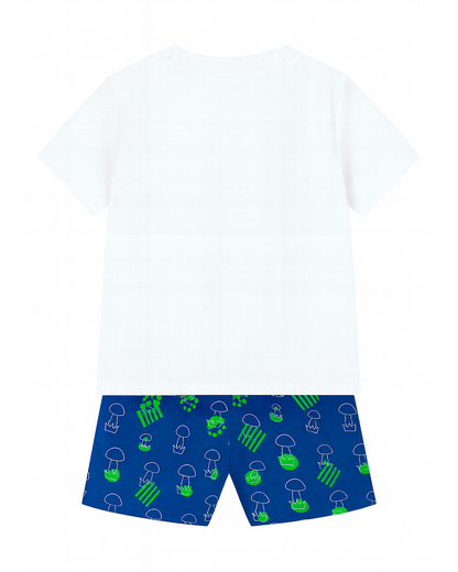 Pijama Infantil “Mushroom” Azul y Blanco