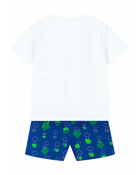 Pijama Infantil “Mushroom” Azul y Blanco