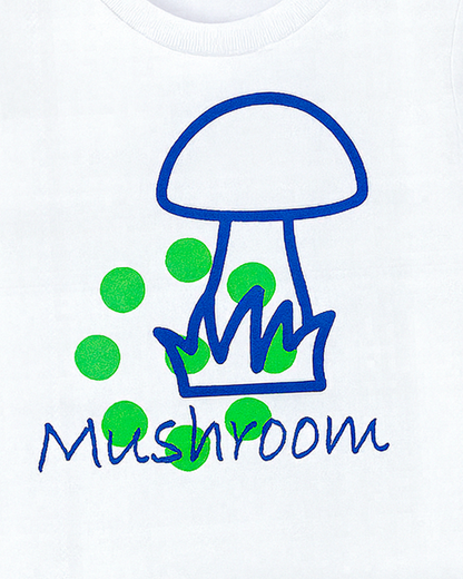 Pijama Infantil “Mushroom” Azul y Blanco