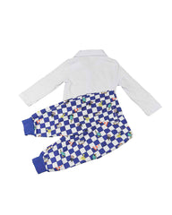 Conjunto para recien nacido niño Cuadricula Azul