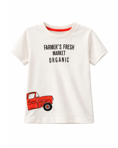 Camiseta Niño Estampado Camión Blanco