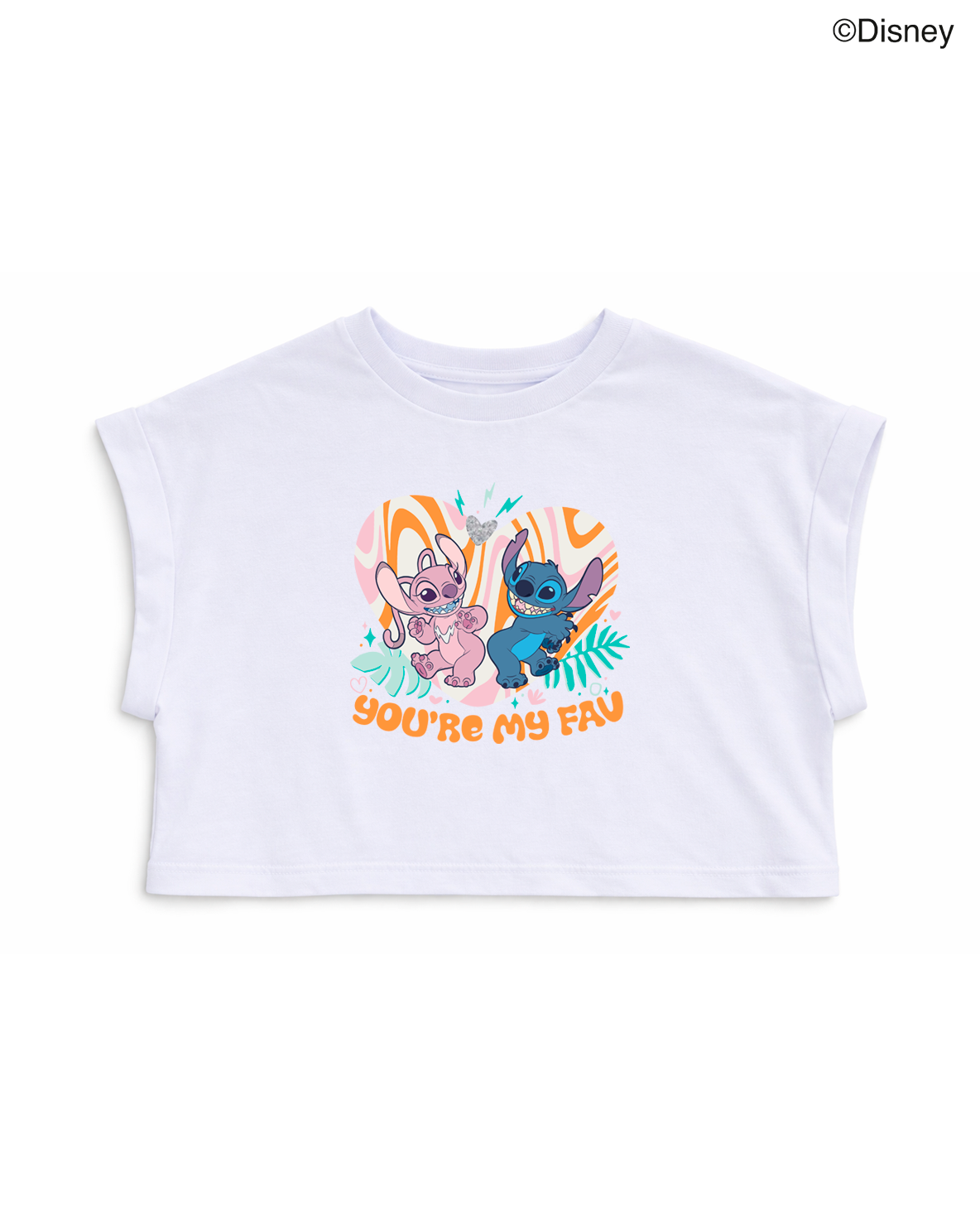 Camiseta niña Stitch & Angel Disney “You’re My Fav” blanca
