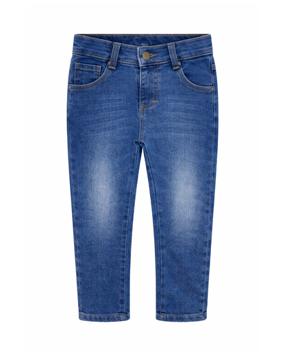 Jean Niño Denim con Efecto Desgastado Azul
