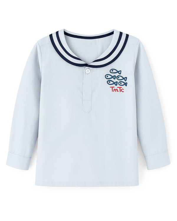 Camisa marinera bebe niño celeste