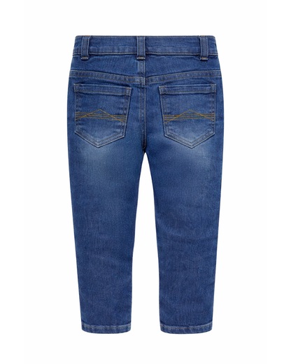 Jean Niño Denim con Efecto Desgastado Azul