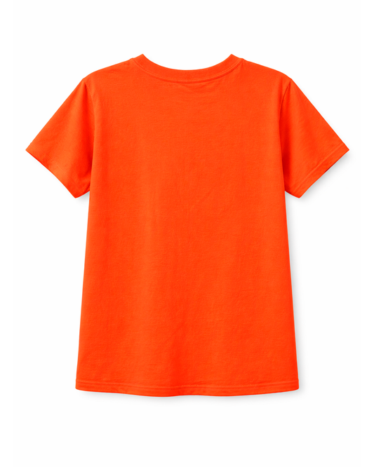Camiseta Naranja con Ilustración de Tractor