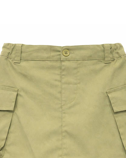 Falda Infantil Tipo Cargo en Verde Militar