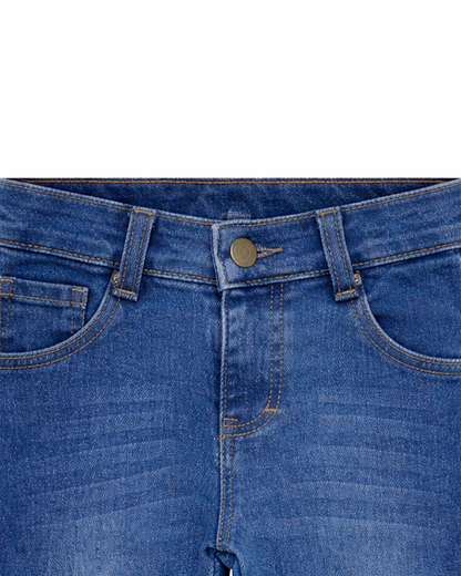 Jean Niño Denim con Efecto Desgastado Azul