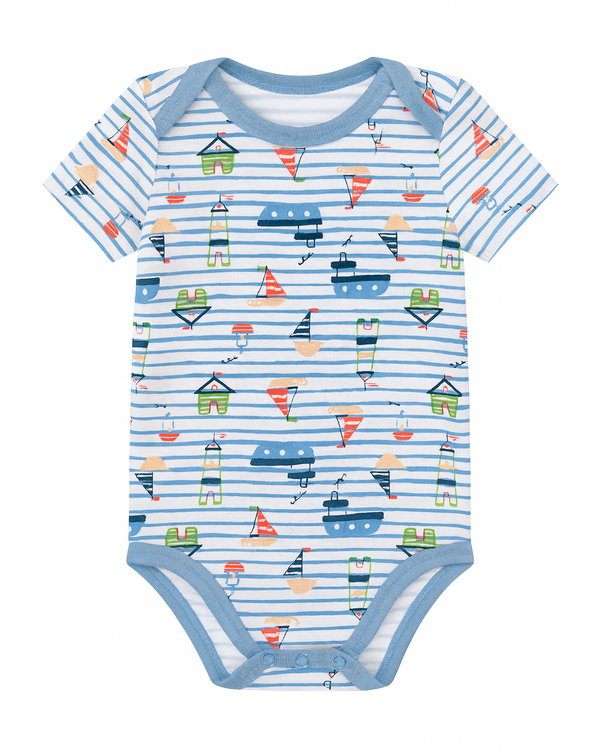 Body Infantil Estampado Náutico Azul