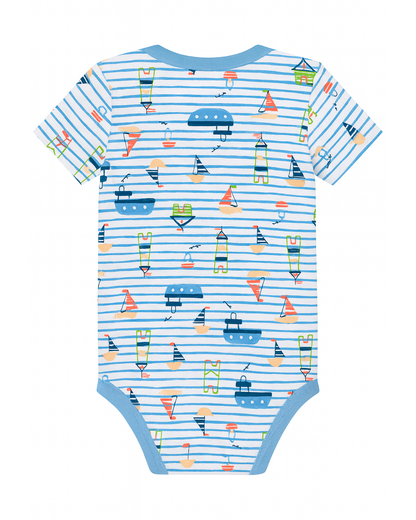 Body Infantil Estampado Náutico Azul