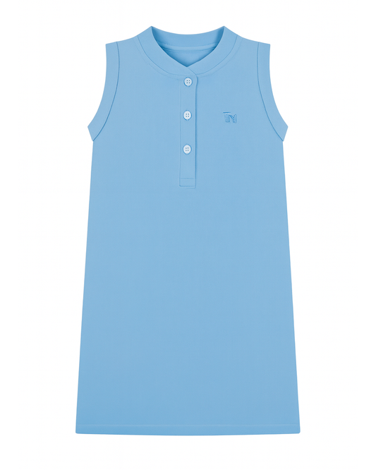 Vestido Tipo Polo Sin Mangas Azul