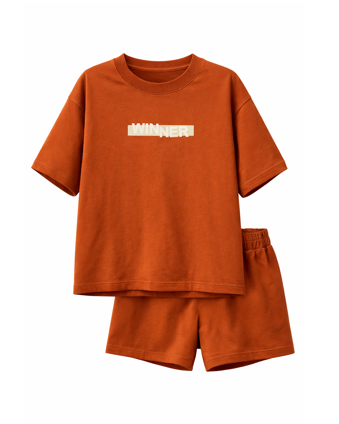 Conjunto Niño Oversize Estampado Winner Terracota
