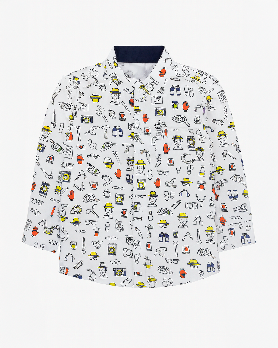 Camisa de Niño Estampada de Manga Larga