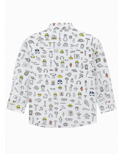 Camisa de Niño Estampada de Manga Larga