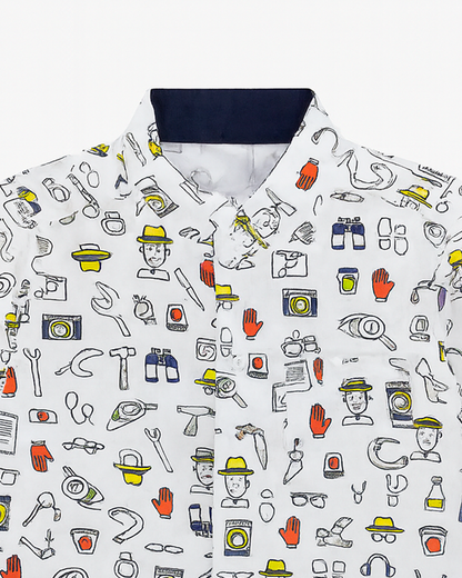 Camisa de Niño Estampada de Manga Larga