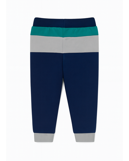 Pantalón de Felpa de Niño con Bloques de Color