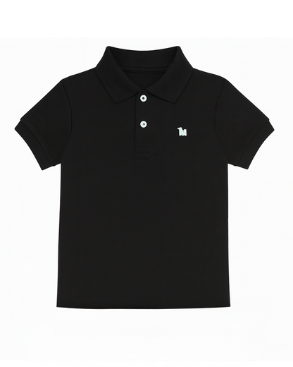 Polo basico Para niño Negro