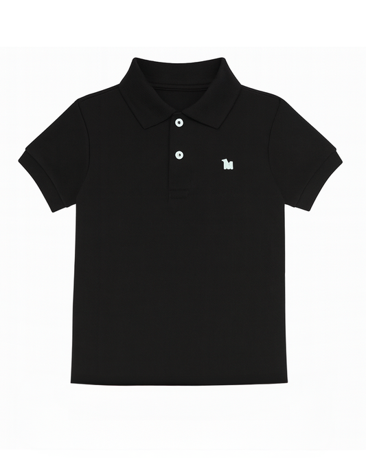 Polo basico Para niño Negro