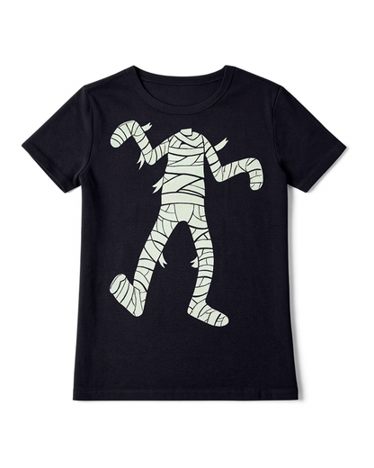 Camiseta de Niño Negra con Estampado de Momia