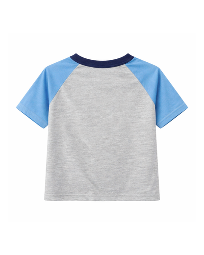 Camiseta Niño Estampado Monster Contraste Gris