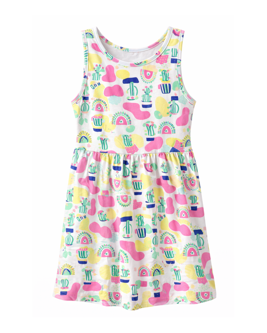 Vestido básico estampado para niña