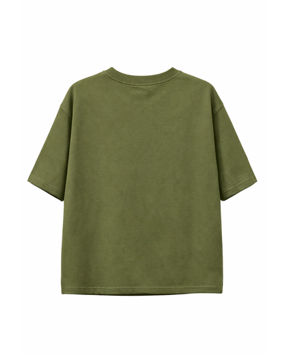 Camiseta Niño Oversize Estampado Wildlife Verde