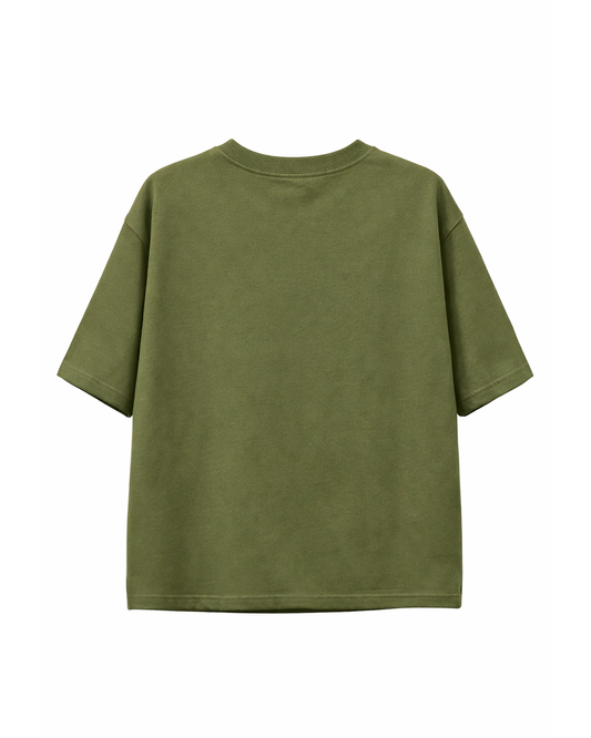 Camiseta Niño Oversize Estampado Wildlife Verde