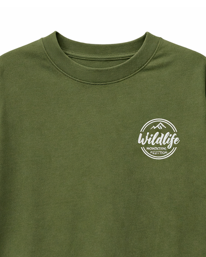 Camiseta Niño Oversize Estampado Wildlife Verde