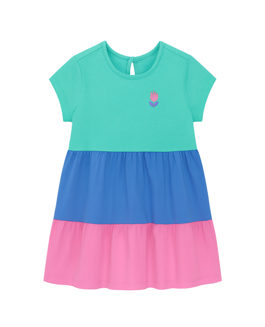 Vestido Infantil Multicolor con Tulipán