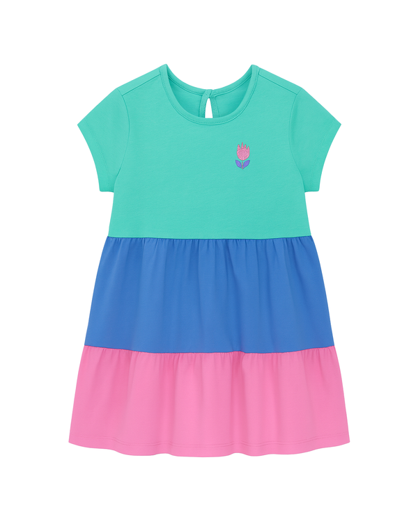 Vestido Infantil Multicolor con Tulipán