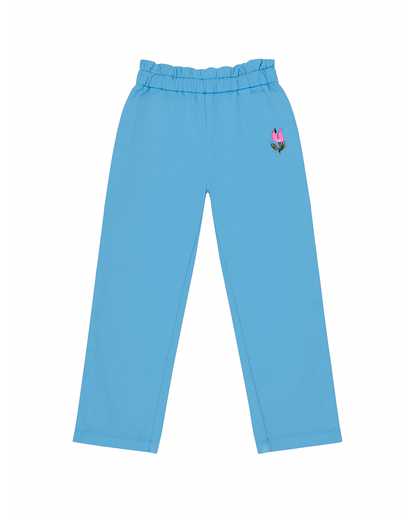 PANTALON BOLSILLO PARCHE NIÑA CELESTE