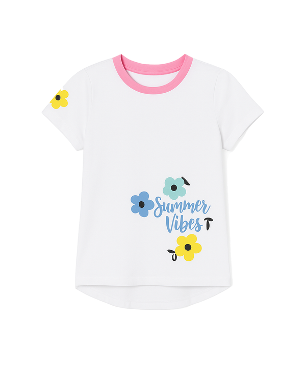 BLUSA MANGA CORTA NIÑA BLANCO