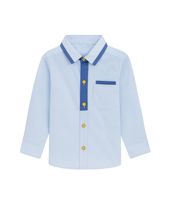 CAMISA INSERTO NIÑO COLOR CELESTE