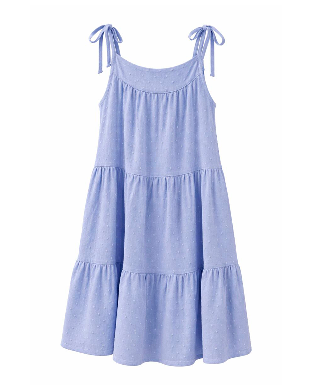 Vestido Azul Lavanda con Tirantes Anudados