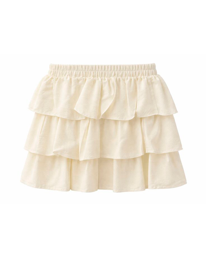 Falda Infantil Marfil con Micro Destellos