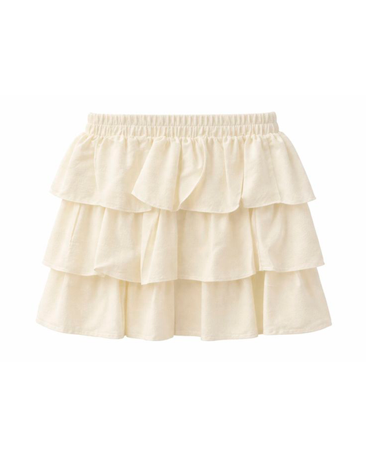 Falda Infantil Marfil con Micro Destellos